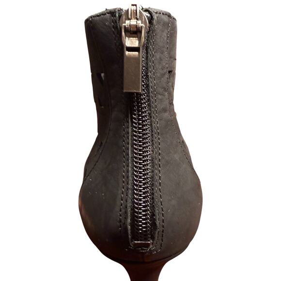 Rockport Total Motion Kalila Women's 10 Black Nubuck Booties Kitten Heel Cut Out - Picture 13 of 15